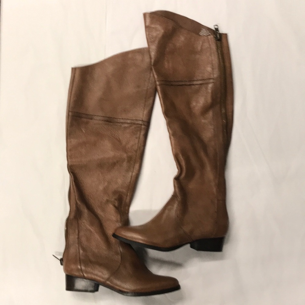Brown over knee boot